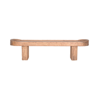 Table Basse Longue en Bois Massif de Bonne Qualité, Style Rétro Vintage Rustique Wabi-Sabi