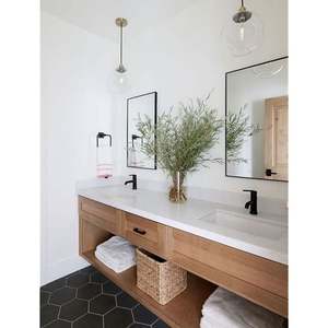 White Sink Marble <b>Bathroom</b> Cabinet Modern Washroom Solid Wood Vanity <b>With</b> <b>Mirror</b> - Product Image 3