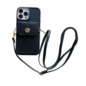 Camelia portafoglio porta carte tracolla cinturino in pelle TPU <span class=keywords><strong>tinta</strong></span> <span class=keywords><strong>unita</strong></span> custodia del telefono per iPhone 16 Promax 14 Plus 13 Pro 12 17 - Product Image 6
