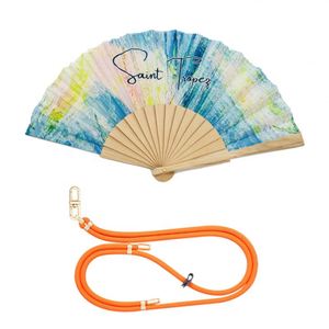 พัดมือพับได้ QM Take Away รุ่นคลาสสิค ขนาด 23 ซม. 16.5 ซม. ทำจากไม้ พร้อมสายสะพาย - Product Image 1