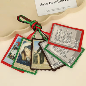 Joyería de Escapulario Católico Hecho a Mano Mecrt Amuleto Religioso Escapulario Carmelita Regalos Católicos Escapulario de Nuestra Señora del Monte Carmelo - Product Image 2