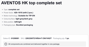 22K2300T21 Sistema de Puertas Abatibles Hacia Arriba Blu m para Gabinete, Torque 420-1610, Combinado con un Reboiler, Kit Completo AVENTOS HK - Product Image 2