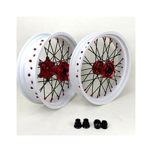 Juego de Ruedas Supermoto de 17 Pulgadas con Llanta Blanca 7116-T6 y Buje CNC Billet para Honda CRF250R/450R/CR125/250, Kit de Carreras <span class=keywords><strong>Supermotard</strong></span> - Product Image 6