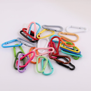 Colorful Zinc Alloy Carabiners D Shape Portable Keychain Accessories For DIY Jewelry Making <b>Spring</b> 2024 - Product Image 1