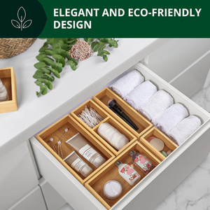 Bamboo <b>Wood</b> <b>Storage</b> <b>Boxes</b> Rectangle Multifunctional Organizer for Sundries - Product Image 3