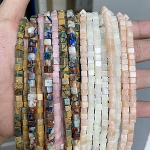 Natural Box Edelstein perle, hand geschnittene glatte Würfels tein perlen für DIY Schmuck herstellung Perlen zubehör, 2 3 4 6 8mm, 38cm Strang - Product Image 1