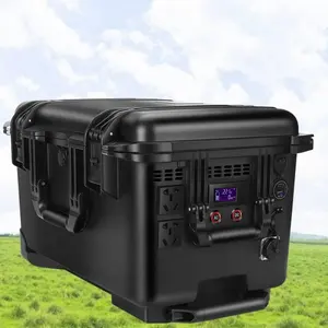 Desain OEM hitam 220v 4000w 12506wh portabel off grid power station untuk penggunaan rumah