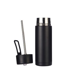Mug isotherme en acier inoxydable de 20 oz avec poignée de transport en silicone, tasse à boire anti-fuite avec paille pour le camping en plein air - Product Image 3