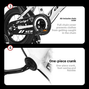 Vélo pour enfants de haute qualité 12 pouces à une vitesse avec roues d'apprentissage, freins V doubles, siège arrière confortable, cadre en acier à haute teneur en carbone pour - Product Image 4