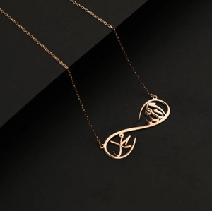 Rose <span class=keywords><strong>Gold</strong></span> allah và Mohammed Vòng cổ vô cực Mặt dây chuyền vòng cổ cao đánh bóng thép không gỉ không thấm nước Tôn Giáo Quà Tặng - Product Image 4