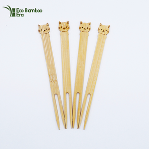 90Mm Biểu Tượng Tùy Chỉnh <span class=keywords><strong>Mini</strong></span> Dùng Một Lần Bộ Đồ Ăn Tre Ngã Ba <span class=keywords><strong>Mini</strong></span> Trái Cây Chọn Tre Dao Kéo Màu Tự Nhiên - Product Image 3