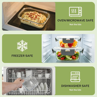 Lot de 10 boîtes alimentaires hermétiques en verre, résistantes à la chaleur, pour la conservation des aliments frais, 1040 ml et 370 ml, rectangulaires, pour fruits et bento