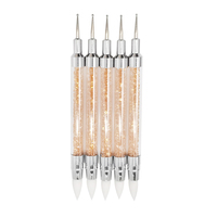 Poignée diamant Nail Art brosse à Double extrémité aiguille pointe brosse à ongles gratuite 10g conique 1 pièce/sac opp 10 pièces 14cm