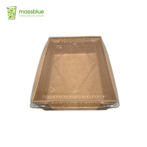 Biodegradable Customized 1200ml Take Out Food Folding Kraft Paper Lunch Salad Box With Lid - Product Image 2