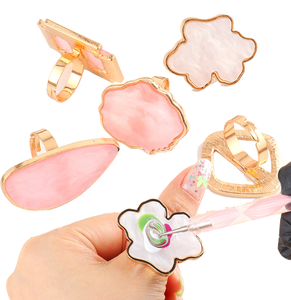 Bán buôn Nail Nguồn cung cấp nhựa trong suốt Nail Color Mix Palette Pad Vòng Maple sơn móng tay Mix Tray cho salon - Product Image 1