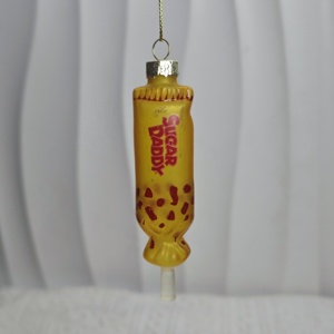 Hot Selling Hand Blown Classic Yellow Bubble Gum Glass Ornament Suitable for Christmas Home Decor - Product Image 3