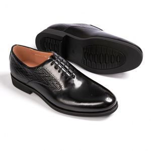 High Quality Custom Men's Oxford Lace-up <b>Flat</b> Dress Shoes Top Layer Genuine Leather Luxury Anti-Slip Formal Wedding Shoes Spring - Product Image 2