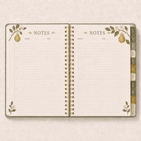 Carnet de notes à spirale Yihe New 8,5 x 11 pouces aux couleurs Morandi avec fleurs, options de coffret cadeau Noël/mariage disponibles