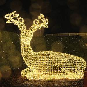 2021 Offre Spéciale en plein air grand de noël <span class=keywords><strong>rennes</strong></span> traîneaux 3D LED motif lumières sculpture grand santa cerf de noël Décoration - Product Image 6