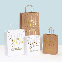 Sacs cadeaux Eid Mubarak Ramadan avec poignées, fonte à chaud, pour fêtes et événements, décoration en papier en forme de lune
