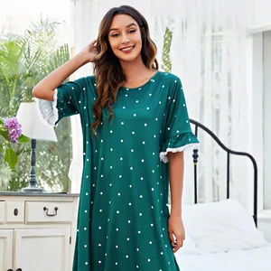 Japanese Style Plus Size Short Sleeve Summer Nightdress Nightgowns Womens Pajamas Dress For Girl