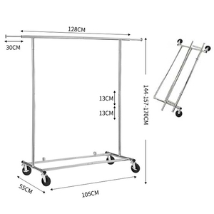 Gran oferta, estante de almacenamiento de abrigos de hierro pesado y Metal ajustable, estante <span class=keywords><strong>colgante</strong></span> extensible plegable con ruedas para almacenamiento de ropa - Product Image 4
