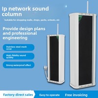 Speaker Kolom Suara Stereo Kelas D 20W Tahan Air untuk Luar Ruangan dengan Remote Control, Audio Jaringan IP, untuk Kampus, Siaran Darurat, dan Publik