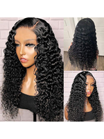 Perruques brésiliennes Remy Deep Wave 13x4 transparentes pour femmes noires, avec baby hair, 5x5, 13x6, 360, sans colle, Full HD