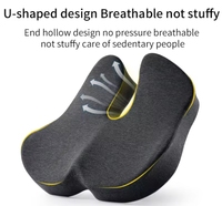 Coussins de siège en mousse à mémoire de forme orthopédiques antidérapants Coussin anti-décubitus pour soulager la douleur hémorroïde Oreiller confortable en forme de beignet