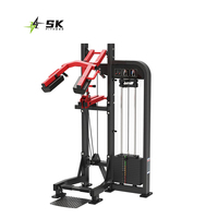 Appareil de musculation commercial SK Fitness pour exercices de mollets, équipement de musculation en acier réglable avec pile de poids de 70 kg