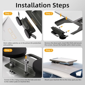 Supporto per Tetto Auto Starlink Mini con Base in Metallo e Maniglia Portatile per Kit di Montaggio Magnetico Piatto per Antenna Starlink Mini - Product Image 5