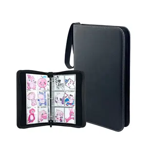 ModernQiu Custom PU Leather 6 pockets trading card binder With 40 Sleeves For holding 480 cards