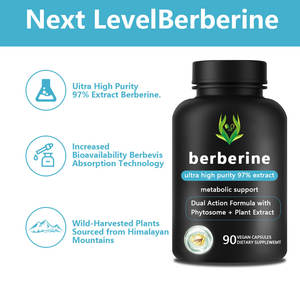 Etiqueta privada Berberine Hydrochloride Hcl 97% Cápsulas para apoyar Suplemento metabólico Berberine Phytosome Cápsulas - Product Image 4