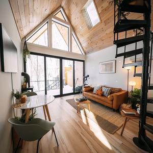 Maison préfabriquée de luxe européenne en forme de double A, palais et villa d'hôtel de style double pyramide pour l'extérieur, destinée aux maisons préfabriquées - Product Image 5
