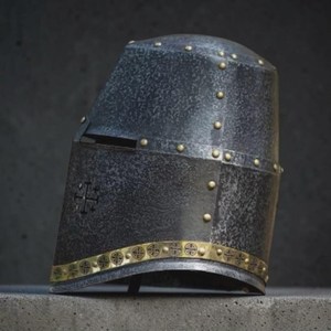 Casque de Chevalier en Acier Authentique Fait Main, Coiffe d'Armure Portative pour Adulte avec Style Européen Traditionnel pour Déguisement et Exposition - Product Image 3