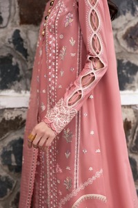 Tela de algodón sin coser con bordado y dupatta de gasa bordada - Product Image 2