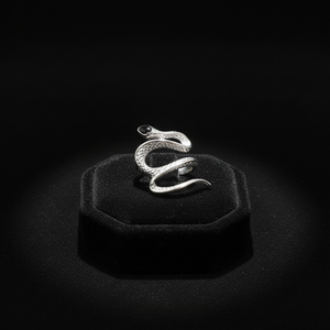 แหวนเงินแท้ S925 สไตล์เกาหลี ดีไซน์เฉพาะตัว รูปทรงงู แฟชั่นเกาหลี สไตล์ INS แหวนประดับเพชรดำโดดเด่น - Product Image 1