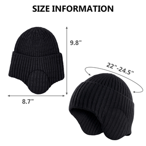Unisex Thêm Lông Lót Mùa Đông Dệt Kim <span class=keywords><strong>Hat</strong></span> Với Earflap Thời Trang Beanie Mũ Cho Nam Giới Phụ Nữ Ngoài Trời Tùy Chỉnh Giữ Ấm Cap - Product Image 4