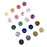 Boutons de chemise en résine perlée nacrée à dos plat, 4 trous, 21 couleurs, taille personnalisable, pour chemises homme et femme