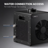 Refroidisseur d'eau portable CE 1HP Mini Noir avec pompe pour bain de glace, système de refroidissement pour baignoire à air, thérapie par immersion froide et récupération