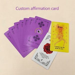 Jeu de cartes d'affirmation violettes haut de gamme avec estampage à chaud, ensemble cadeau de luxe inspirant et spirituel avec <span class=keywords><strong>citations</strong></span> positives, jeu de société d'usine - Product Image 1