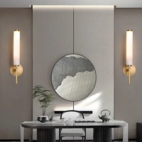 Lampu dinding kamar tidur desainer sederhana Nordic Modern lampu dinding marmer mewah untuk Hotel samping tempat tidur vila ruang tamu aplikasi makan