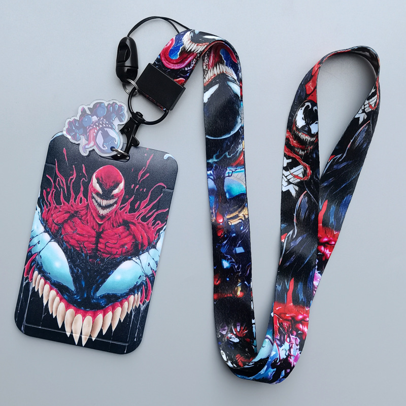 Anime Cool Cartoon Marvel Venom Lanyards Plastic ID Name Badge Card Holder Kids Gifts Campus Student Card Case Accessories Image 5