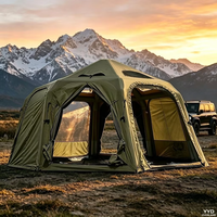 Tente dôme gonflable de glamping YYD OVERLAND INF 5M Forest 19,6 m² en TPU Air Beam PU 3000 MM, résistance au vent niveau 8, 260 CM, pour 6 à 8 personnes
