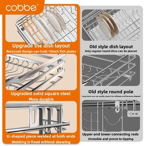 Cesta de Almacenamiento para Gabinete de Cocina de Doble Capa de Acero Inoxidable 304 <span class=keywords><strong>Cabellan</strong></span>, Moderna, Minimalista y Electrochapada - Product Image 4