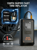Démarreur de batterie portable OEM/ODM 6-en-1 12V 1500A avec écran numérique, gonfleur de pneus et lampe intégrée
