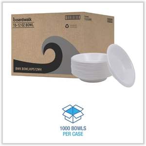 Bols jetables résistants aux chocs Boardwalk BWKBOWLHIPS12WH 10-12 oz. Plastique blanc (1000/carton) - Product Image 4