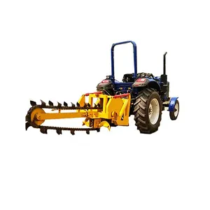 Tractor mounted chain trenching ditching work good quality mini chain digging trencher wheel drive chain type chain saw ditching trenching machine price OC KGJ100 Made in China Large Power