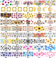 Transfert UV DTF 16oz pour gobelets, motif floral étanche, personnalisable, faible quantité commandée, expédition rapide