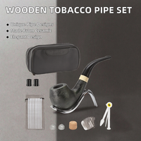 Ensemble de pipes à tabac en céramique de luxe avec finition laquée, avec boîte-cadeau portable et accessoires pour fumer sur mesure